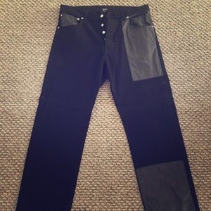 Alexander MQ black leather and denim jeans!